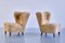 Swedish Lounge Chairs in Sheepskin and Ash Wood by Johannes Brynte, 1940s, Set of 2 2