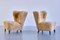 Swedish Lounge Chairs in Sheepskin and Ash Wood by Johannes Brynte, 1940s, Set of 2, Image 2