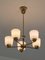 Swedish Modern Chandelier in Brass and Studded Opal Glass from Orrefors, 1950s 13