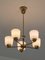 Swedish Modern Chandelier in Brass and Studded Opal Glass from Orrefors, 1950s, Image 13