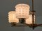 Swedish Modern Chandelier in Brass and Studded Opal Glass from Orrefors, 1950s 10