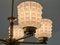 Swedish Modern Chandelier in Brass and Studded Opal Glass from Orrefors, 1950s 8