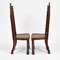 Antike gotische Stühle aus Nussholz, 1850er, 2er Set 5