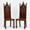 Antique Gothic Walnut Hall Chairs, 1850s, Set of 2 3