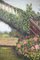 Neu San, The Flowered Bridge in the Garden, Oil on Canvas, Framed 5