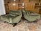 Mid-Century Italian Lounge Chairs in Olive Green Velvet by Franz Sartori for Flexform, Set of 2 1
