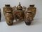 Large Antique Meiji Satsuma Moriage Vases and Burners, Japan, Set of 7, Image 2