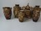 Large Antique Meiji Satsuma Moriage Vases and Burners, Japan, Set of 7 13