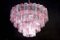 Italian Pink and Ice Color Murano Glass Tronchi Chandelier 2