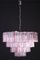 Italian Pink and Ice Color Murano Glass Tronchi Chandelier 1