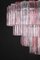 Italienischer Tronchi Kronleuchter aus Muranoglas in Rosa und Eis 15