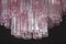 Italienischer Tronchi Kronleuchter aus Muranoglas in Rosa und Eis 14