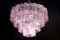 Italian Pink and Ice Color Murano Glass Tronchi Chandelier 11