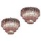 Italian Pink and Ice Color Murano Glass Tronchi Chandelier 10