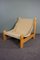 Fauteuil Vintage en Bois et Lin, Danemark 6