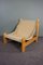 Vintage Danish Wood and Linen Lounge Chair 6