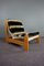 Vintage Danish Wood and Linen Lounge Chair, Image 1