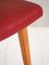 Roter Vintage Holzhocker, 1950er 5