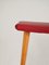 Vintage Red Wood Stool, 1950s 3