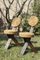 Sedia brutalista in legno, paglia e ferro di Audoux Minet, Francia, anni '50, Immagine 1