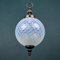 Lámpara colgante vintage esférica de cristal de Murano azul, años 70, Imagen 13