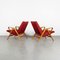 Mid-Century Red Armchairs by František Jirák for Tatra, Set of 2 3