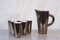 Pichet with Gold Ceramic Cups by Denise Gatard, France 1950s, Set of 7, Image 2