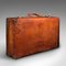 Large Antique English Leather Suitcase 6