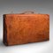 Large Antique English Leather Suitcase, Image 3