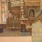 Borrani, Kircheneinrichtung, 1881, Aquarell auf Papier, gerahmt 5