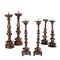 18th Century Woodrn Candleholders, Italy, Set of 6 1