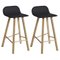 Low Back Black Leather Tria Stool by Colé Italia, Set of 2 1