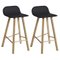 Low Back Black Leather Tria Stool by Colé Italia, Set of 2, Image 1