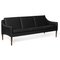 Black Leather Mr Olsen 3 Seater Walnut Challenger Sofa by Warm Nordic 3