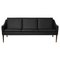 Black Leather Mr Olsen 3 Seater Walnut Challenger Sofa by Warm Nordic, Image 1