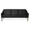 Black Leather Mr Olsen 3 Seater Walnut Challenger Sofa by Warm Nordic 2