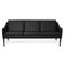 Black Leather Mr Olsen 3 Seater Walnut Challenger Sofa by Warm Nordic, Image 2