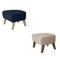 Blue and Natural Oak Sahco Zero Footstool from By Lassen, Set of 4 4