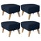 Blue and Natural Oak Sahco Zero Footstool from By Lassen, Set of 4 1