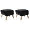 Black Leather and Natural Oak My Own Chair Footstools from By Lassen, Set of 2 1