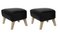 Black Leather and Natural Oak My Own Chair Footstools from By Lassen, Set of 2 2