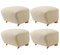 Poggiapiedi Sahco Zero the Tired Man beige in quercia naturale di By Lassen, set di 4, Immagine 2