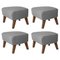 Grey and Smoked Oak Sahco Zero Footstool from by Lassen, Set of 4 1