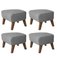 Grey and Smoked Oak Sahco Zero Footstool from by Lassen, Set of 4 2