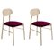 Bokken Malva Chairs in Natural Beech & Upholstery by Colé Italia, Set of 2 1