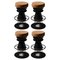 Medium Black Tembo Stool by Note Design Studio, Set of 4, Image 1