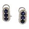 18k White Gold Earrings with Diamonds and Blue Sapphires, Set of 2 1