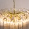 Italian Quadried Chandelier in Murano Glass with Brass Structure, Image 9