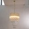 Italian Quadried Chandelier in Murano Glass with Brass Structure, Image 2