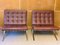 Bordeaux-Brown Barcelona Lounge Chairs by Ludwig Mies Van Der Rohe for Knoll International, Set of 2 1